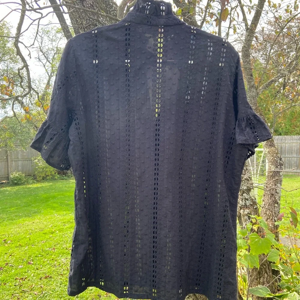 Mille Vanessa Top in Black Polka Dot Eyelet - Picture 3 of 7